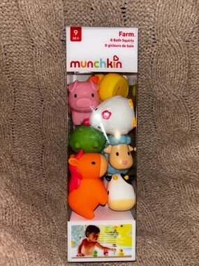 Munchkin Farm Bath Squirts 8-Pack • 9M+ New in Box Great Baby Shower Gift